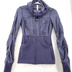 Lululemon Dance Studio Jacket III Reversible Hoodie Size 4 Navy Full Zip